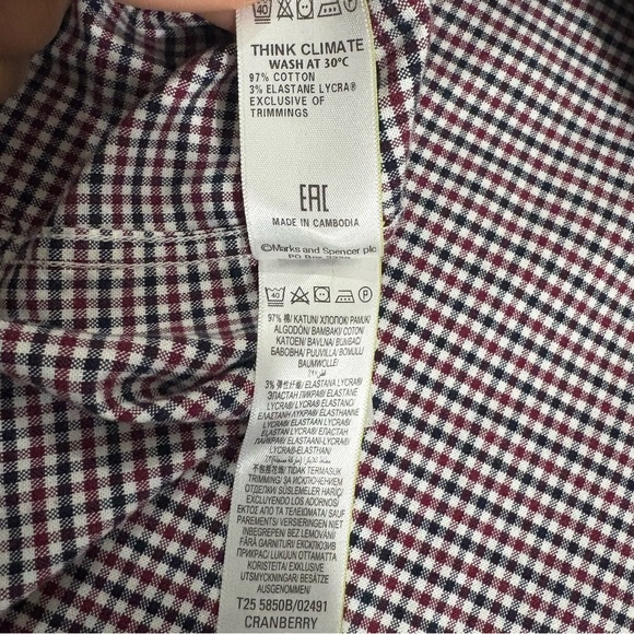 Blue Harbour Mens XL Gingham Long Sleeve Button Down Shirt Regular Fit Blue Red - Picture 13 of 13